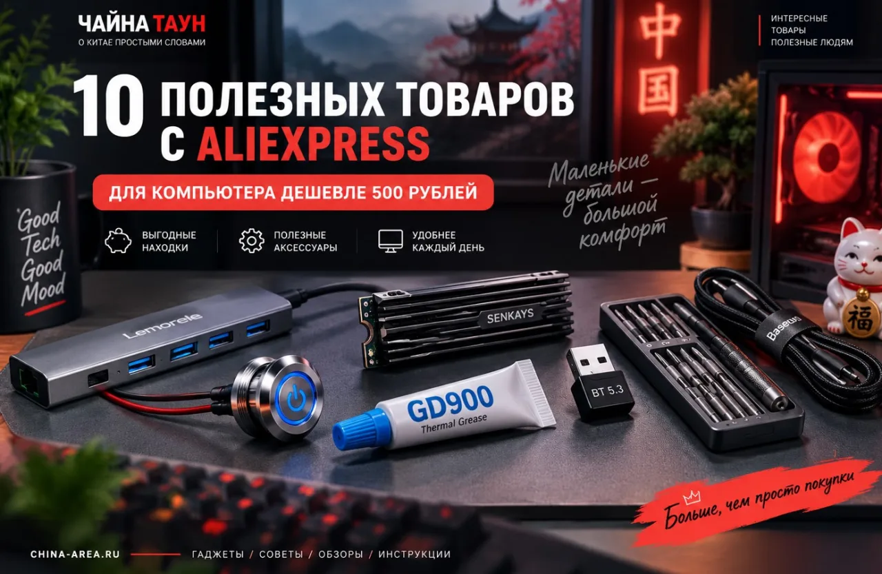 10 полезных товаров с AliExpress для компьютера дешевле 500 рублей
